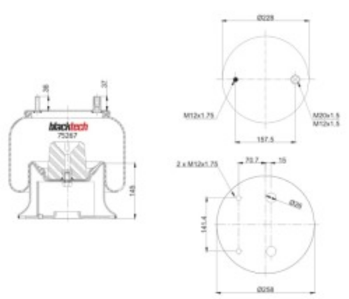 Vibracoustic RML75267C9 Süspansiyon Sistemi Süspansiyon Körüğü
