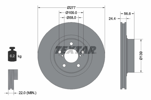 TEXTAR 92094603 Fren Sistemleri Fren Diski - SUBARU LEGACY I (BC) uyumlu