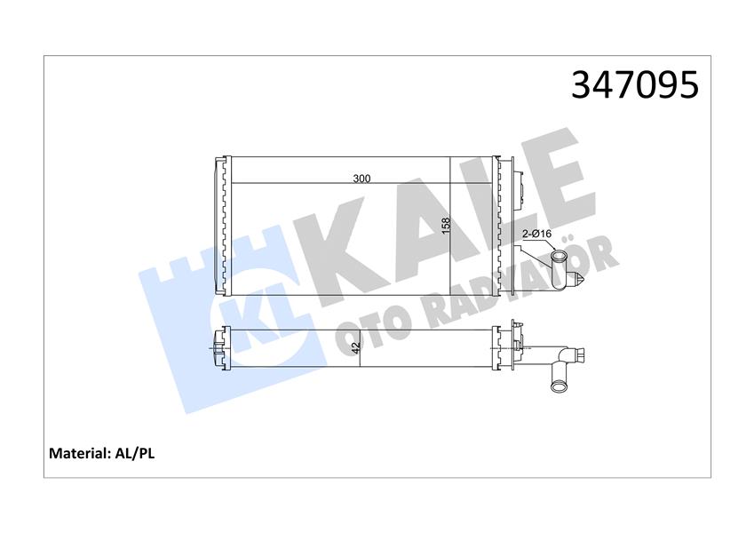 KALE OTO RADYATÖR 347095 İklimlendirme Sistemi İç Mekan Isı Değiştirici - IVECO DAILY II Platform şasi uyumlu