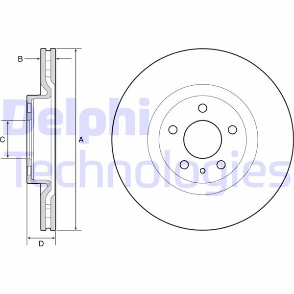 DELPHI BG4654C Fren Sistemleri Fren Diski - FIAT 500L (351_, 352_) uyumlu