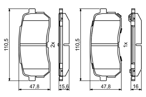 BOSCH 0 986 494 828 Fren Sistemleri Fren Balatası - KIA SORENTO III (UM) uyumlu