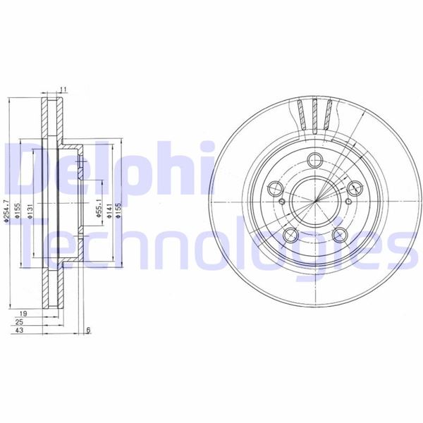 DELPHI BG2880 Fren Sistemleri Fren Diski - TOYOTA CARINA E VI Sedan (_T19_) uyumlu
