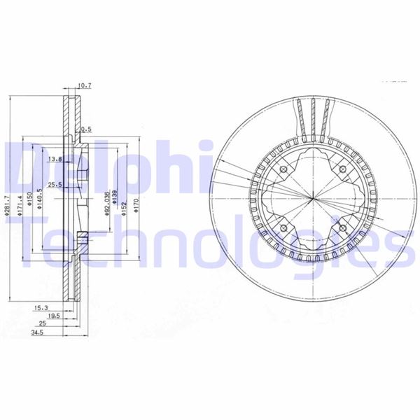 DELPHI BG3063 Fren Sistemleri Fren Diski - HONDA ACCORD IV Aerodeck (CB) uyumlu