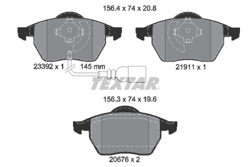 TEXTAR 2339201 Fren Sistemleri Fren Balatası - VW PASSAT B3/B4 (3A2, 35I) uyumlu
