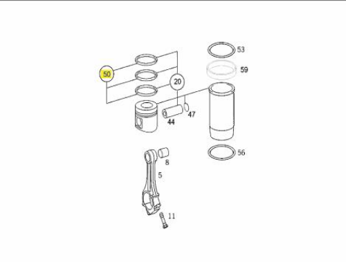 Piston Segmanı - MERCEDES ORIJINAL - A5410300624 Ürün Görseli