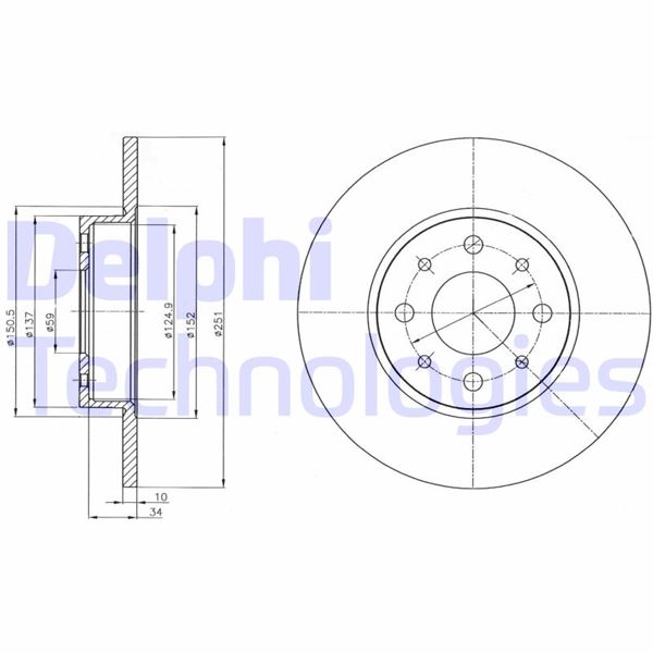 DELPHI BG4312 Fren Sistemleri Fren Diski - ALFA ROMEO MITO (955_) uyumlu