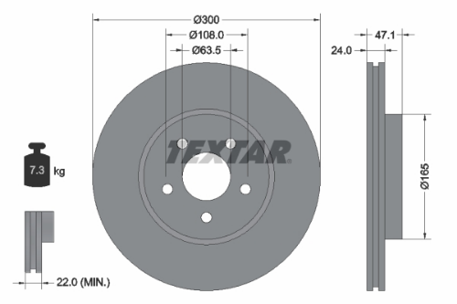 TEXTAR 92109605 Fren Sistemleri Fren Diski - FORD MONDEO III Turnier (BWY) uyumlu