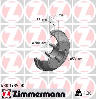 ZIMMERMANN 430.1785.00 Fren Sistemleri Fren Kampanası - OPEL CORSA C Kasa/eğik arka (X01) uyumlu