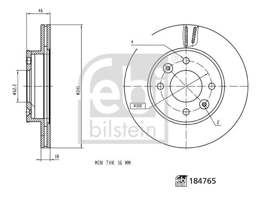 FEBI BILSTEIN 184765 Fren Sistemleri Fren Diski - KIA PICANTO III (JA) uyumlu