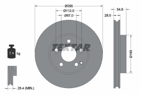 TEXTAR 92115105 Fren Sistemleri Fren Diski - MERCEDES-BENZ E-SERISI T-Model (S211) uyumlu