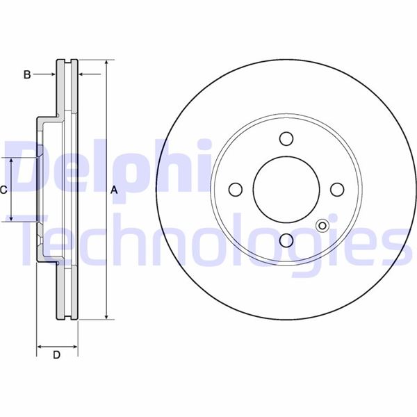DELPHI BG2455 Fren Sistemleri Fren Diski - VW GOLF II (19E, 1G1) uyumlu