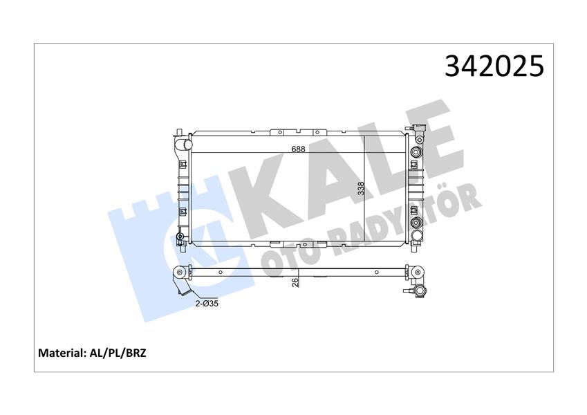 KALE OTO RADYATÖR 342025 Soğutma Sistemi Su Soğutucu & Parçaları - MAZDA MX-6 (GE) uyumlu