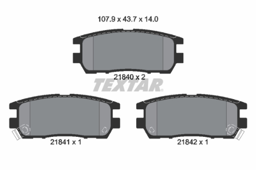 TEXTAR 2184002 Fren Sistemleri Fren Balatası - MITSUBISHI PAJERO II Canvas Top (V2_C, V4_C) uyumlu