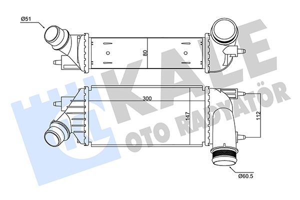 KALE OTO RADYATÖR 350860 Motor Turbo Radyatörü - FIAT SCUDO Panelvan/Van (270_, 272_) uyumlu
