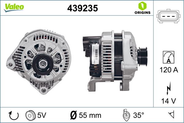 VALEO 439235 Elektrik Sistemi Alternatör - BMW 3 (E46) uyumlu