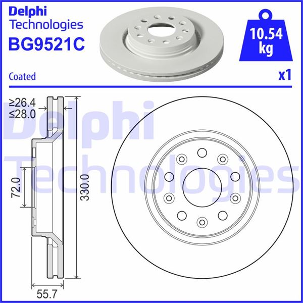 DELPHI BG9521C Fren Sistemleri Fren Diski