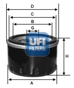 UFI 23.482.00 Motor Yağ Filtresi - VW LT 28-46 II Platform şasi (2DC, 2DF, 2DG, 2DL, 2DM) uyumlu