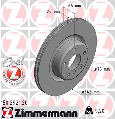 ZIMMERMANN 150.2921.20 Fren Sistemleri Fren Diski - BMW 1 (F20) uyumlu