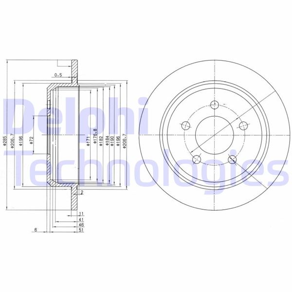 DELPHI BG3073 Fren Sistemleri Fren Diski - JEEP GRAND CHEROKEE I (ZJ, ZG) uyumlu