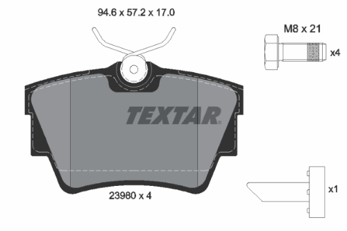 TEXTAR 2398001 Fren Sistemleri Fren Balatası - RENAULT TRAFIC II Minibüs/Otobüs (JL) uyumlu