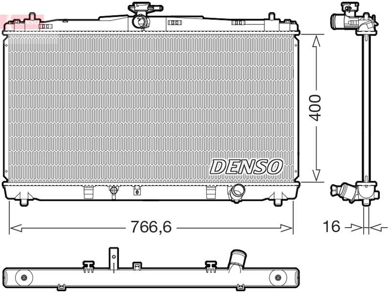 DENSO DRM50144 Soğutma Sistemi Su Soğutucu & Parçaları - TOYOTA CAMRY Sedan (_V5_) uyumlu