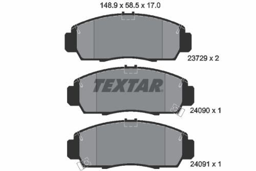 TEXTAR 2372901 Fren Sistemleri Fren Balatası - HONDA CIVIC VII Hatchback (EU, EP, EV) uyumlu