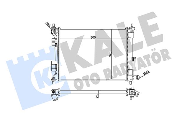 KALE OTO RADYATÖR 359120 Soğutma Sistemi Su Soğutucu & Parçaları - HYUNDAI i20 II (GB, IB) uyumlu