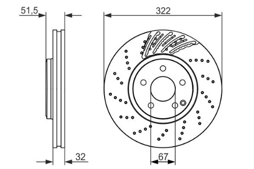 BOSCH 0 986 479 720 Fren Sistemleri Fren Diski - MERCEDES-BENZ CLS (C218) uyumlu