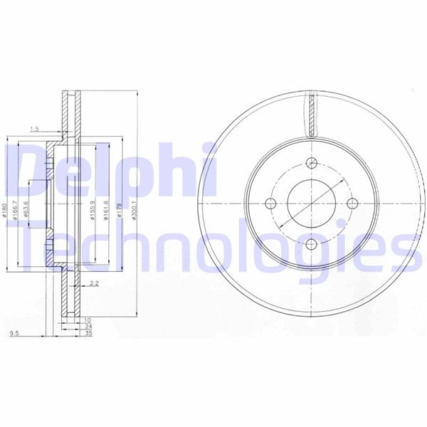 DELPHI BG3742 Fren Sistemleri Fren Diski - FORD FOCUS I (DAW, DBW) uyumlu