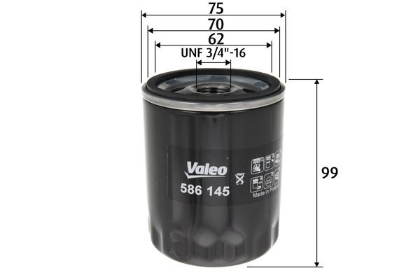 VALEO 586145 Motor Yağ Filtresi - MAZDA MX-5 III (NC) uyumlu