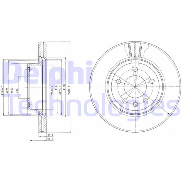 DELPHI BG2908 Fren Sistemleri Fren Diski - OPEL OMEGA B (V94) uyumlu
