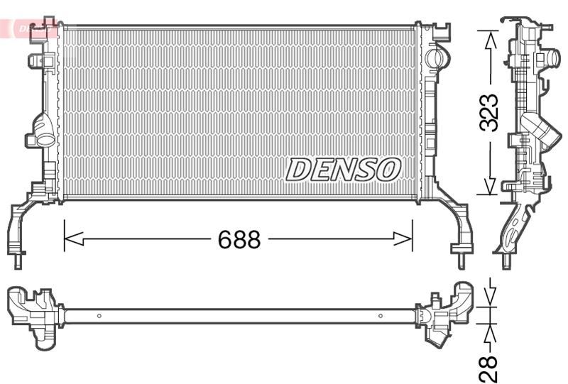 DENSO DRM23038 Soğutma Sistemi Su Soğutucu & Parçaları - RENAULT LAGUNA III (BT0/1) uyumlu