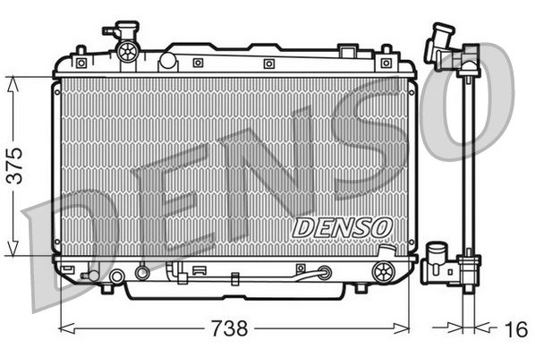 DENSO DRM50022 Soğutma Sistemi Su Soğutucu & Parçaları - TOYOTA RAV 4 II (_A2_) uyumlu