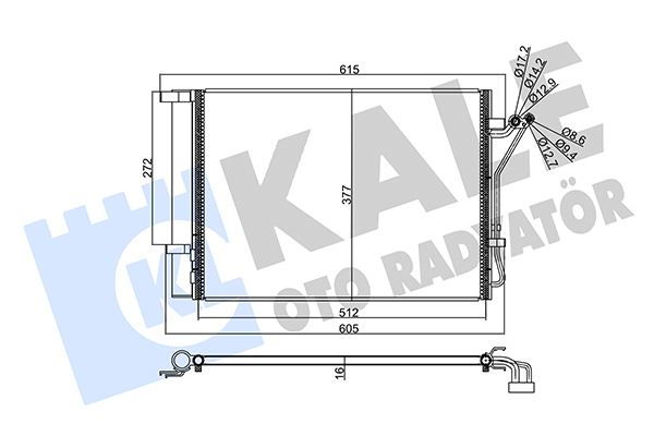 KALE OTO RADYATÖR 357790 İklimlendirme Sistemi Klima Radyatörü - HYUNDAI i20 I (PB, PBT) uyumlu