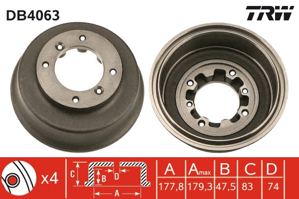 TRW DB4063 Fren Sistemleri Fren Kampanası - AUSTIN MINI II uyumlu