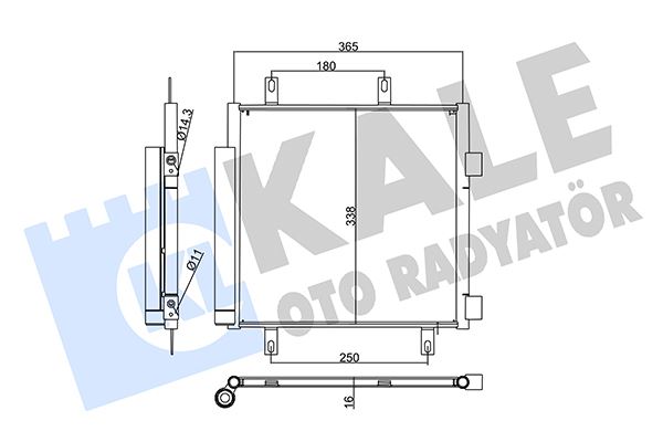 KALE OTO RADYATÖR 357850 İklimlendirme Sistemi Klima Radyatörü - CITROËN C1 (PM_, PN_) uyumlu