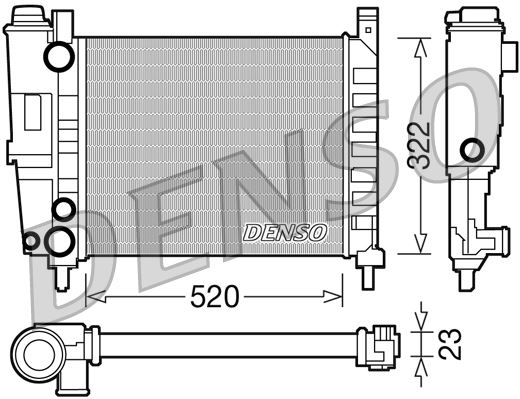 DENSO DRM09144 Soğutma Sistemi Su Soğutucu & Parçaları - FIAT UNO (146_, 158_) uyumlu