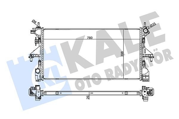 KALE OTO RADYATÖR 355660 Soğutma Sistemi Su Soğutucu & Parçaları - FIAT DUCATO Panelvan/Van (250_) uyumlu