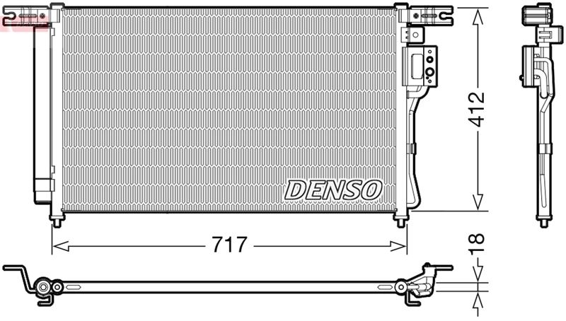 DENSO DCN41008 İklimlendirme Sistemi Klima Radyatörü - HYUNDAI SANTA FÉ II (CM) uyumlu