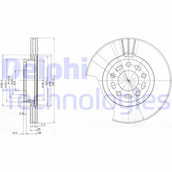 DELPHI BG3928 Fren Sistemleri Fren Diski - MAZDA 5 (CW) uyumlu