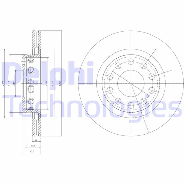 DELPHI BG4058 Fren Sistemleri Fren Diski - AUDI A6 C5 (4B2, 4B4) uyumlu