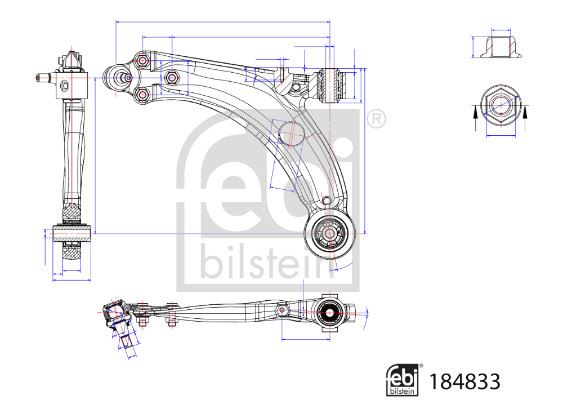FEBI BILSTEIN 184883 Süspansiyon Sistemi Bugi Kolu - PEUGEOT 308 I (4A_, 4C_) uyumlu