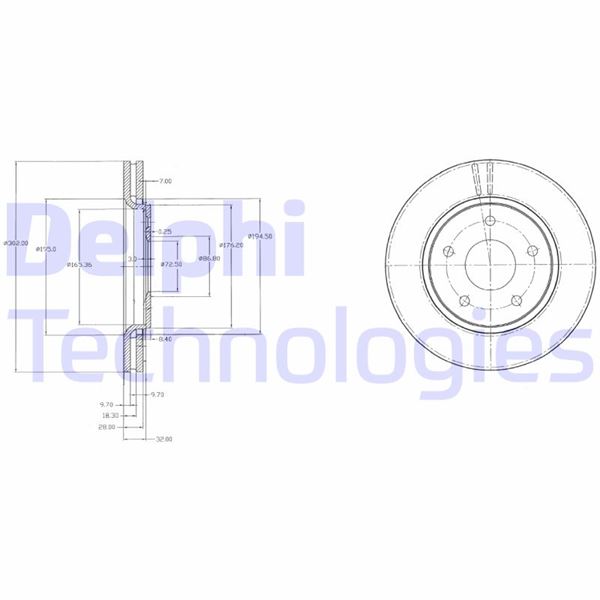DELPHI BG4212 Fren Sistemleri Fren Diski - DODGE JOURNEY uyumlu