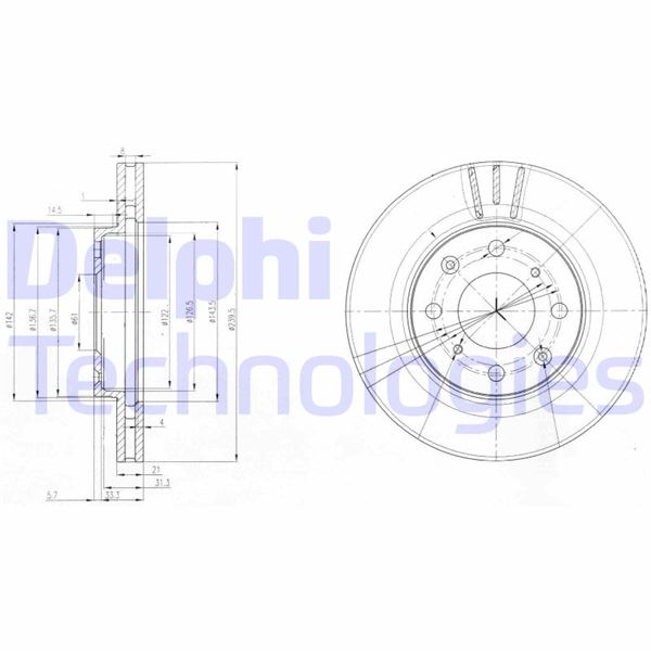 DELPHI BG3794 Fren Sistemleri Fren Diski - HONDA CAPA (GA) uyumlu