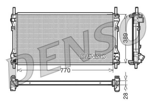DENSO DRM10104 Soğutma Sistemi Su Soğutucu & Parçaları - FORD TRANSIT Minibüs/Otobüs (FD_ _, FB_ _, FS_ _, FZ_ _, FC_ _) uyumlu