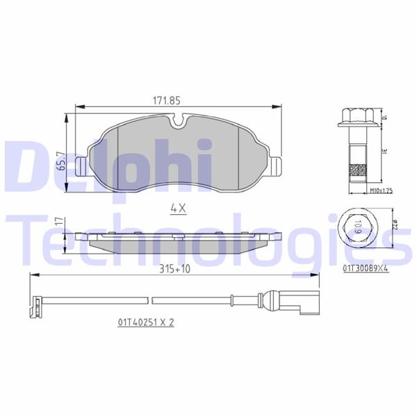 DELPHI LP3136 Fren Sistemleri Fren Balatası - FORD TRANSIT CUSTOM V362 Minibüs/Otobüs (F3) uyumlu