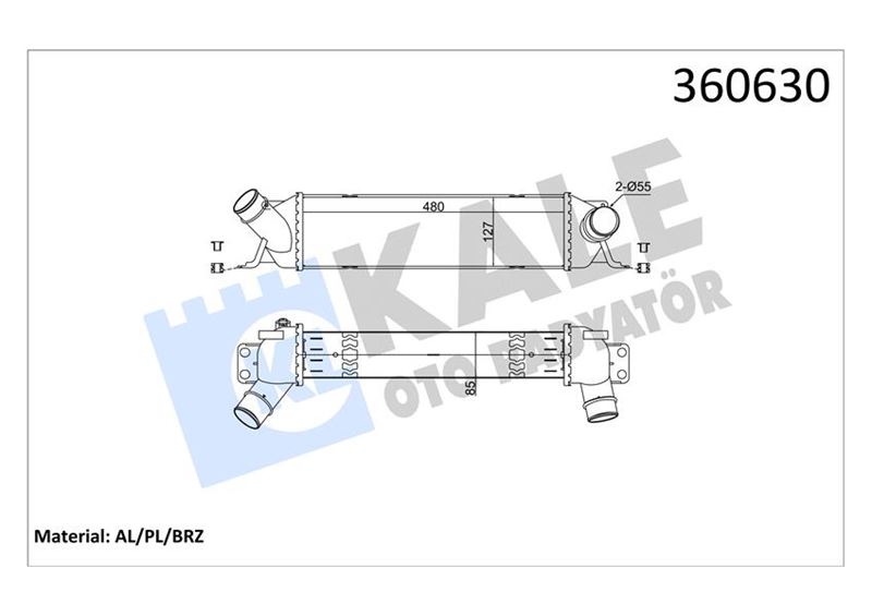 KALE OTO RADYATÖR 360630 Motor Turbo Radyatörü - HYUNDAI H-1 Travel (TQ) uyumlu