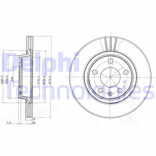DELPHI BG3198 Fren Sistemleri Fren Diski - VW PASSAT B3/B4 Variant (3A5, 35I) uyumlu