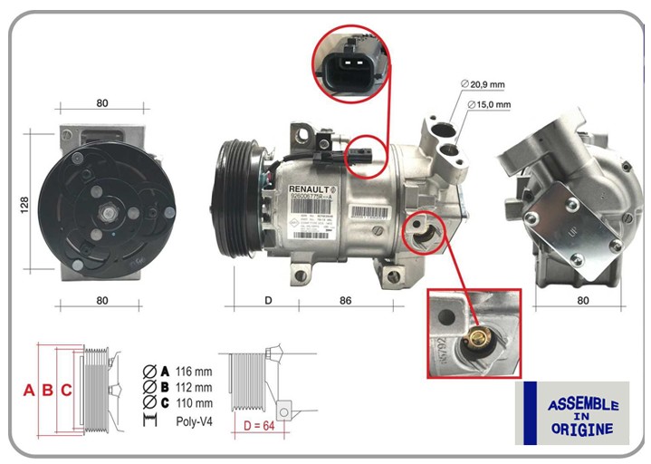 Klima Kompresörü - GUARNITAUTO - 51332 Ürün Görseli
