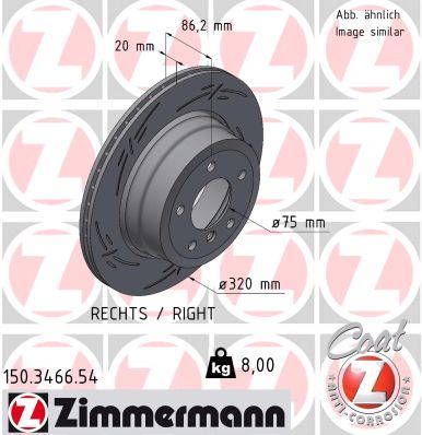 ZIMMERMANN 150.3466.54 Fren Sistemleri Fren Diski - BMW 5 (E60) uyumlu